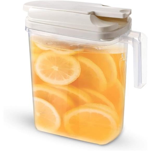 Kitchen Large Airtight Plastic Drink Pitcher With Locking Spout Lid